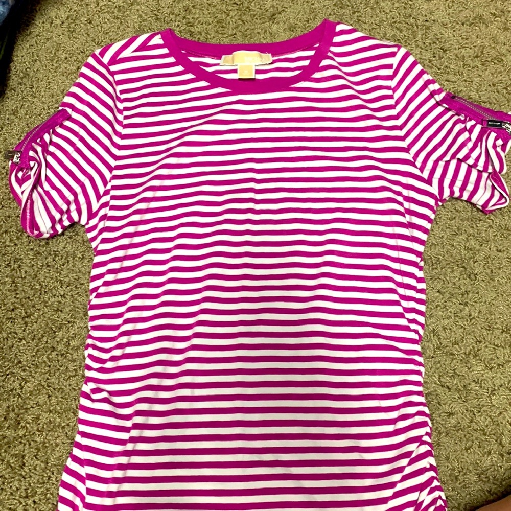 Michael Kors purple and white Shirt